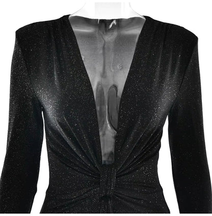 Vestido Longo Lurex Midnight - Moda Festa l CAROL ESPAÇO FASHION