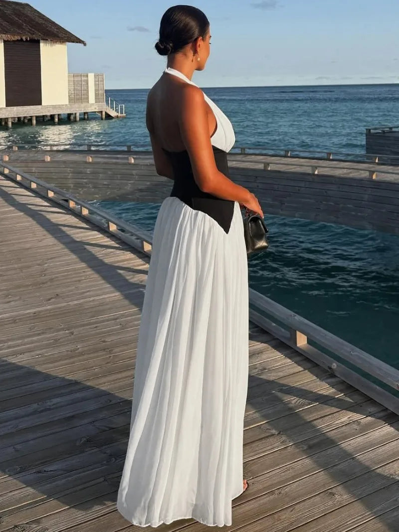 Vestido Longo em Renda com Transparência e Gola Alta - Moda Festa l CAROL ESPAÇO FASHION
