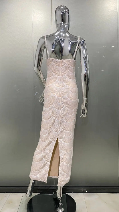 Vestido Midi Pérolas