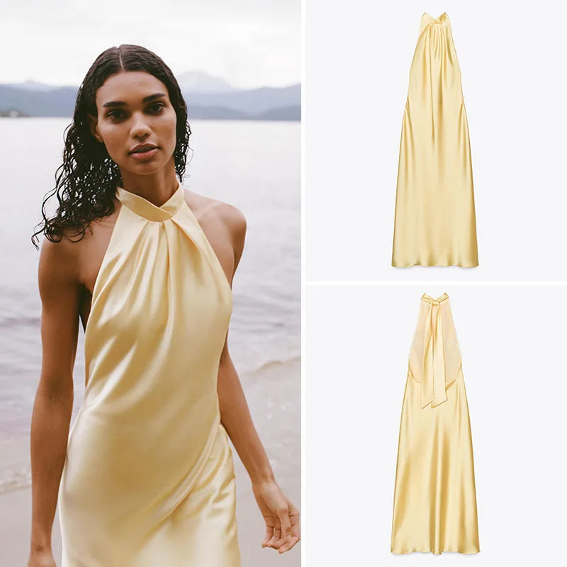 Vestido Frente Única Satin Maelle