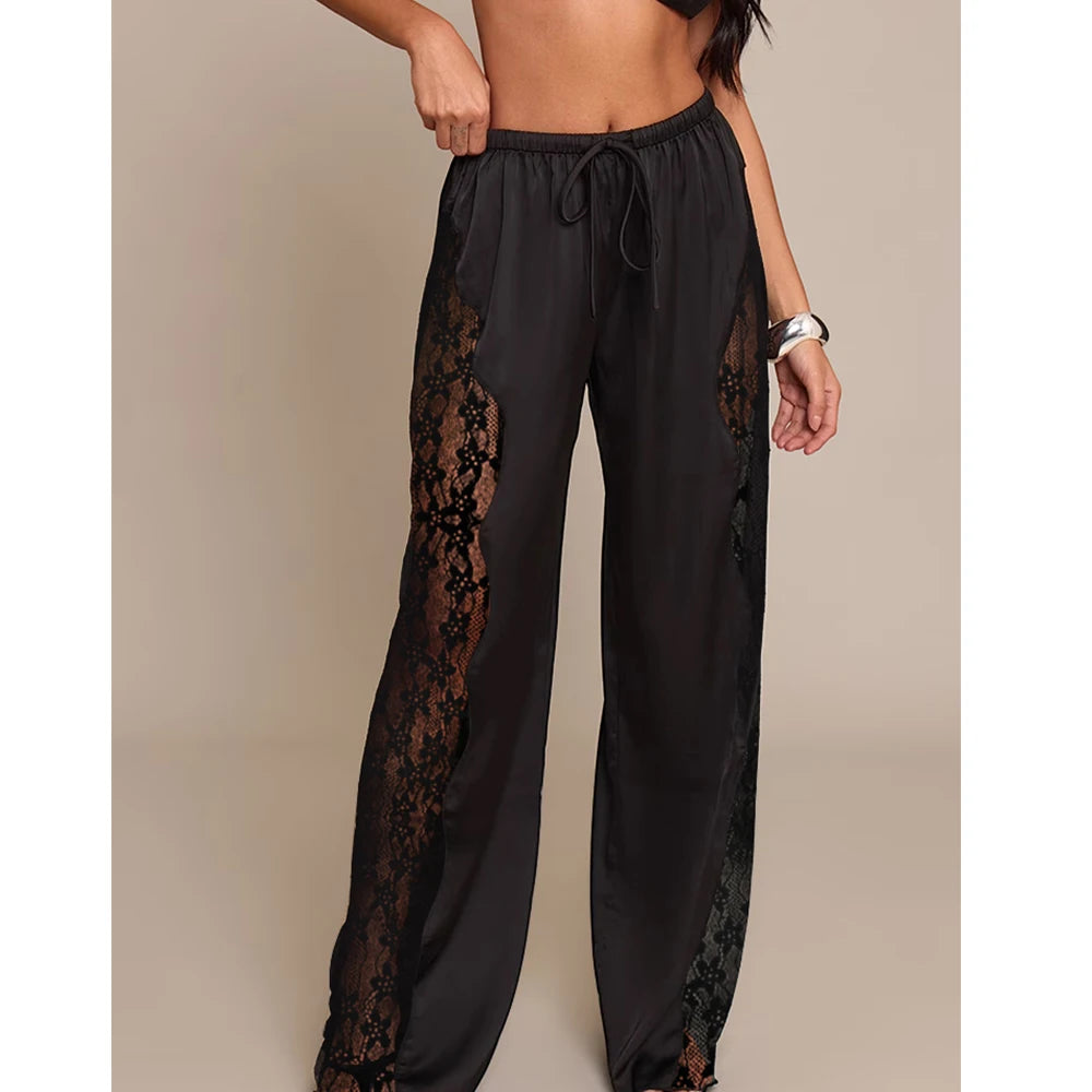 Calça Acetinada Lace Essence - Casual Chic l CAROL ESPAÇO FASHION