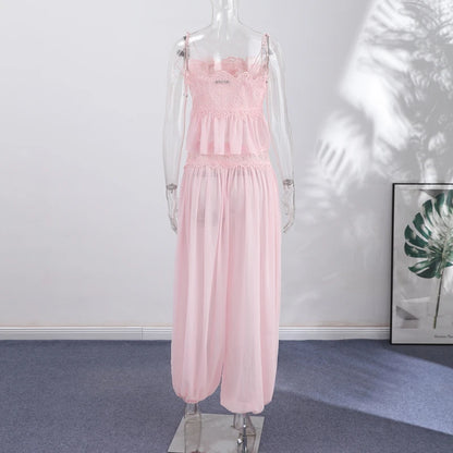 Conjunto Top com Alças Finas e Calça Aladim - Moda Resort l CAROL ESPAÇO FASHION