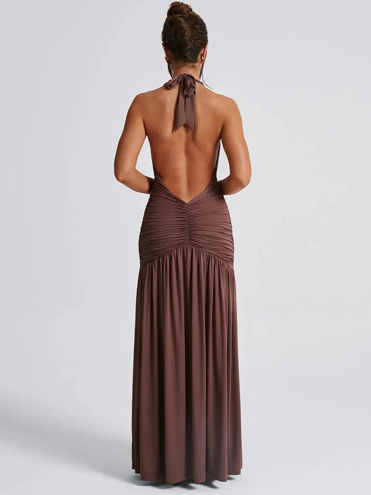 vestido , vestidolongo ,vestidomarrom, vestidolongofenda