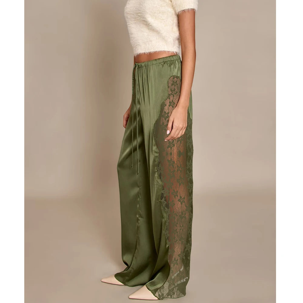 Calça Acetinada Lace Essence - Casual Chic l CAROL ESPAÇO FASHION