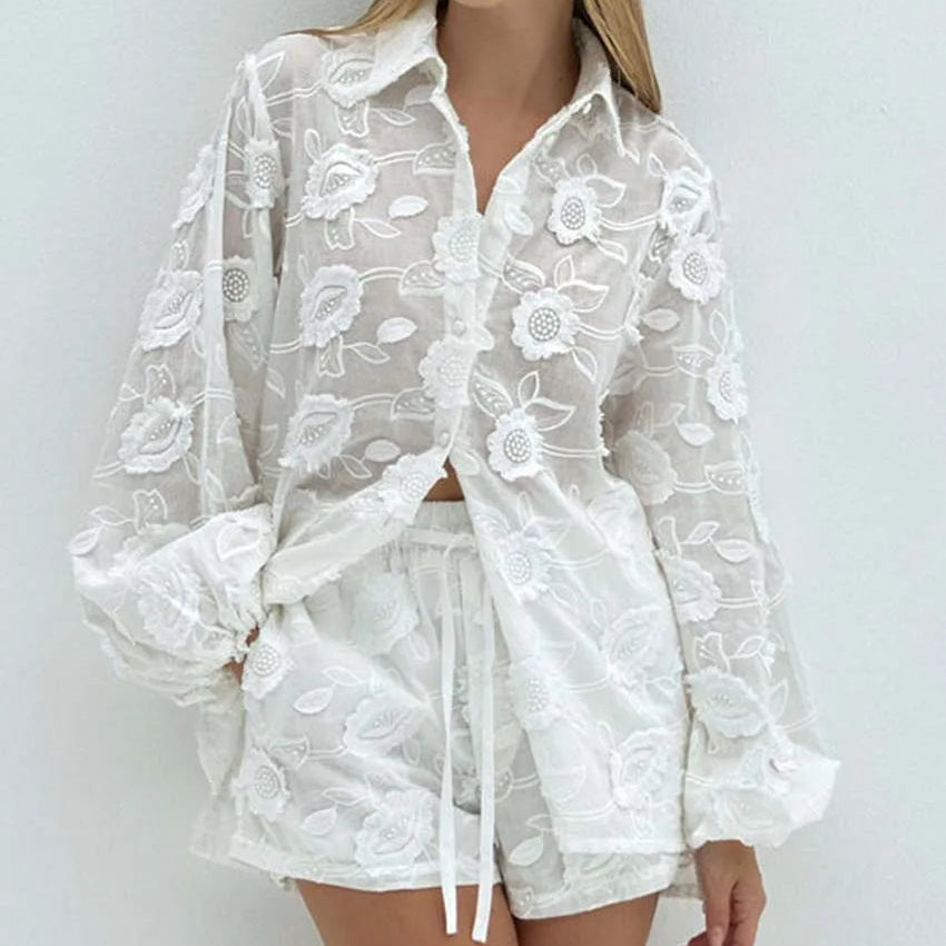 Conjunto Floral Blanc Étoile - Casual Chic l CAROL ESPAÇO FASHION