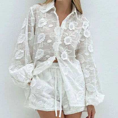 Conjunto Floral Blanc Étoile - Casual Chic l CAROL ESPAÇO FASHION