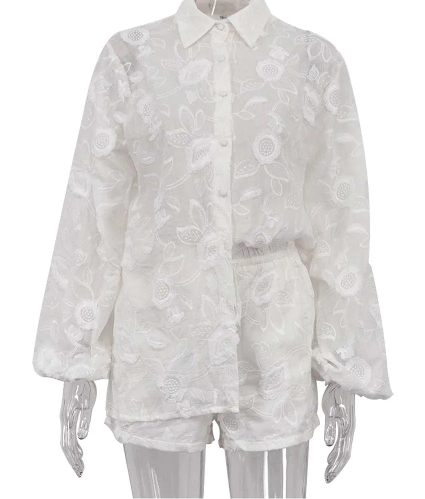 Conjunto Floral Blanc Étoile - Casual Chic l CAROL ESPAÇO FASHION
