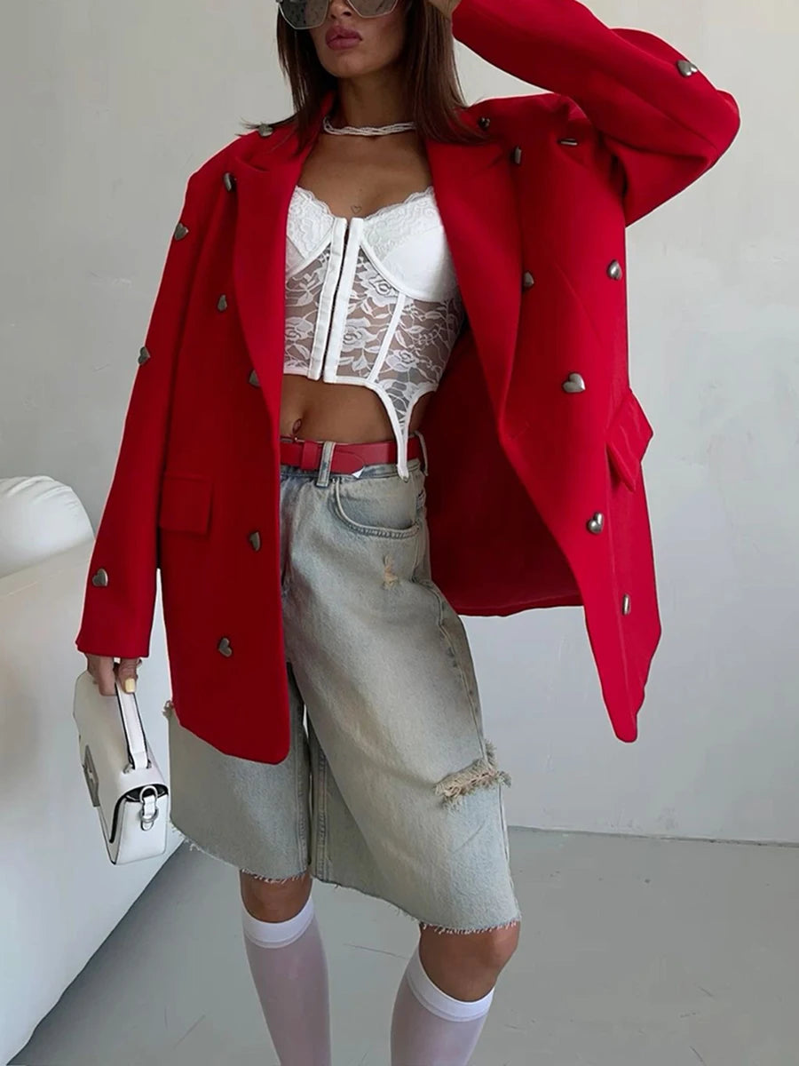 blazer , blazerfeminino, blazerfemininovermelho , blazerdetalhescorações