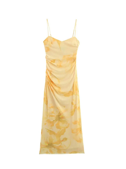 vestido , vestidolongo , vestidolongofloral , vestidoamarelolongo , vestidoalçasfinas