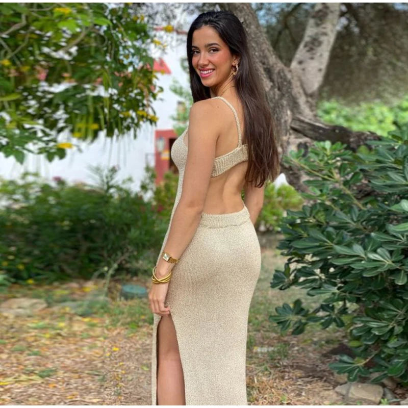 Saida de Praia Vestido Longo Tricô Ibiza