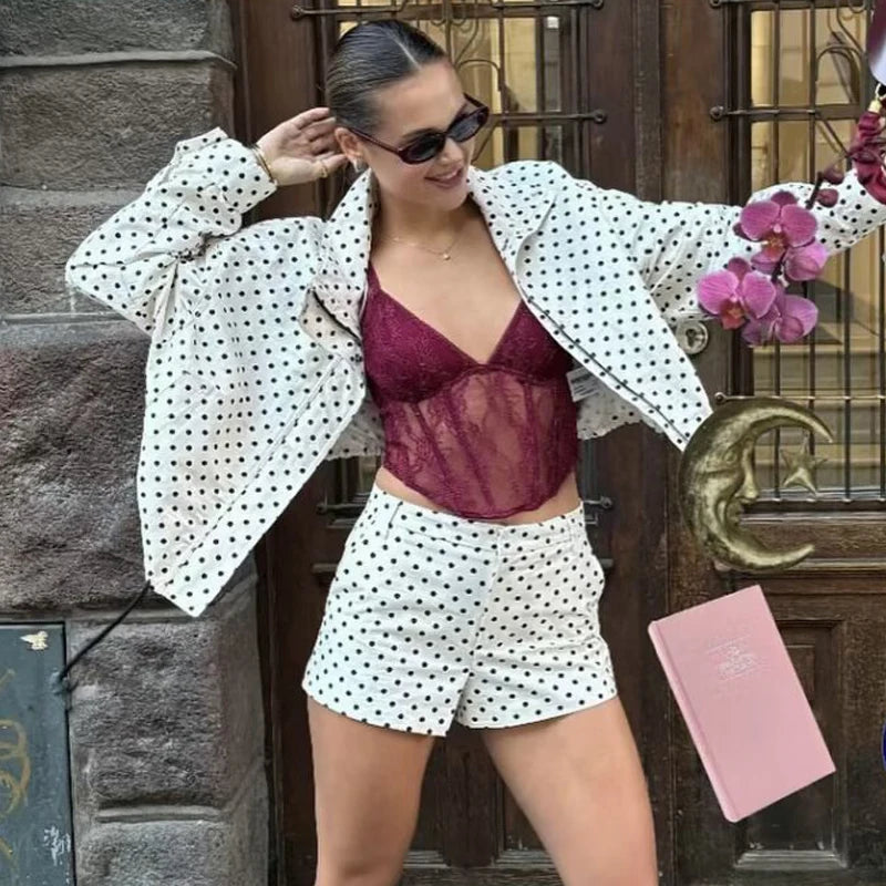Conjunto Poá Noir - Outono Inverno l CAROL ESPAÇO FASHION