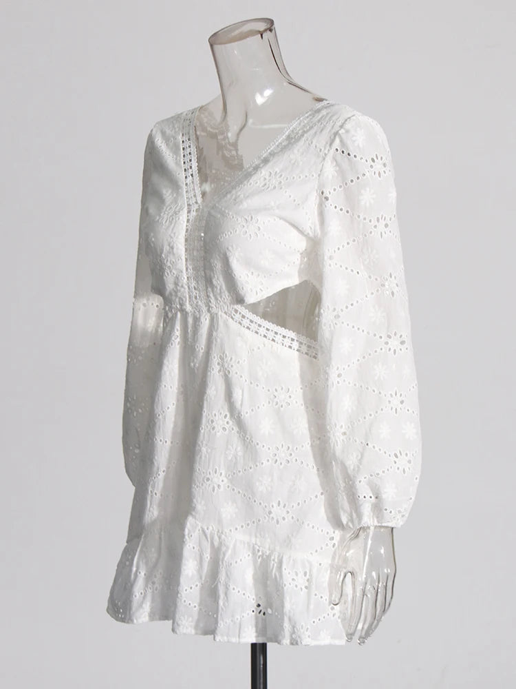 Vestido Curto Lese Manga Longa