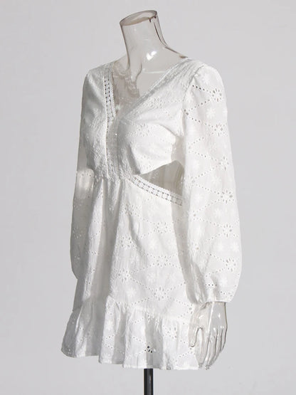 Vestido Curto Lese Manga Longa