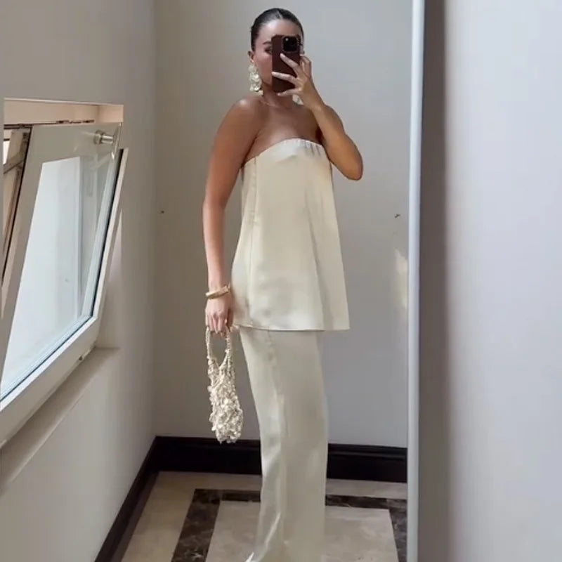 Vestido Conjunto Cetim Poá Elegance - Casual Chic l CAROL ESPAÇO FASHION