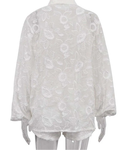 Conjunto Floral Blanc Étoile - Casual Chic l CAROL ESPAÇO FASHION