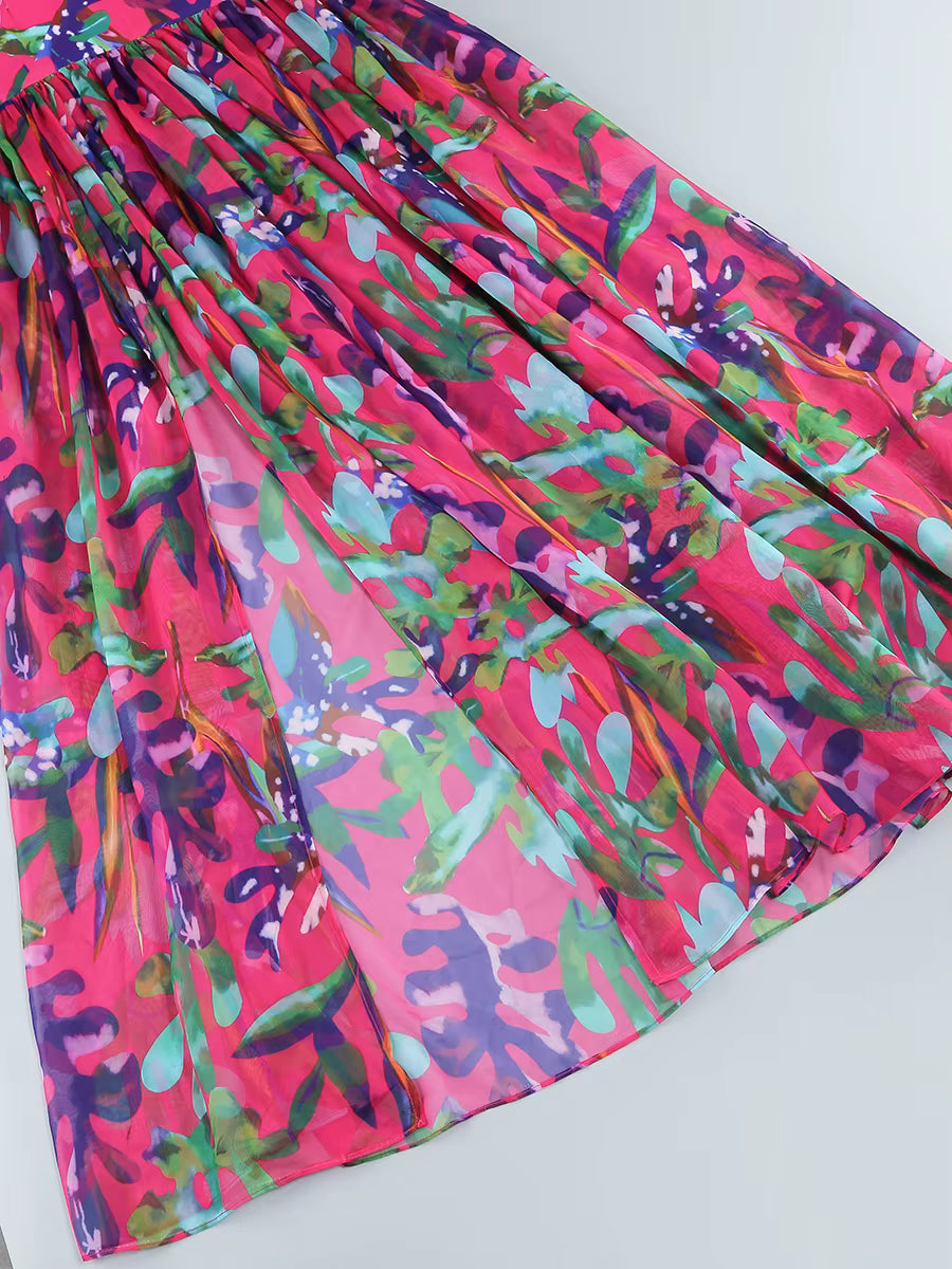 Vestido Longo Estampado - Moda Festa l CAROL ESPAÇO FASHION