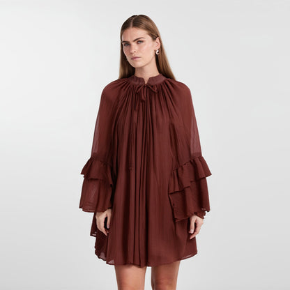 Vestido Curto Manga Longa Boho CHIC