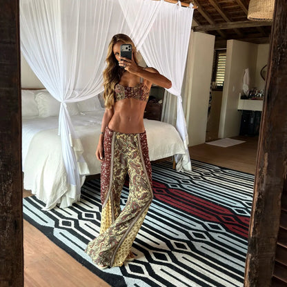 Conjunto Biquini e Calça Boho - Moda Praia l CAROL ESPAÇO FASHION