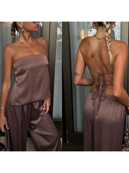 Conjunto Satin Mocha Elegance - Casual Chic l CAROL ESPAÇO FASHION