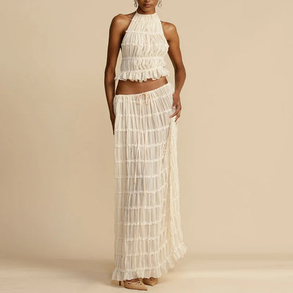 conjuntocroppedesaia , vestidofluidobege, conjuntofeminino , conjuntopraia