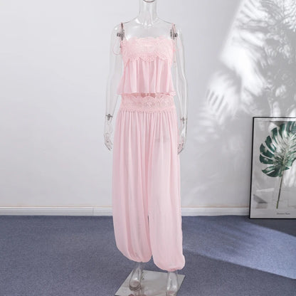 Conjunto Top com Alças Finas e Calça Aladim - Moda Resort l CAROL ESPAÇO FASHION