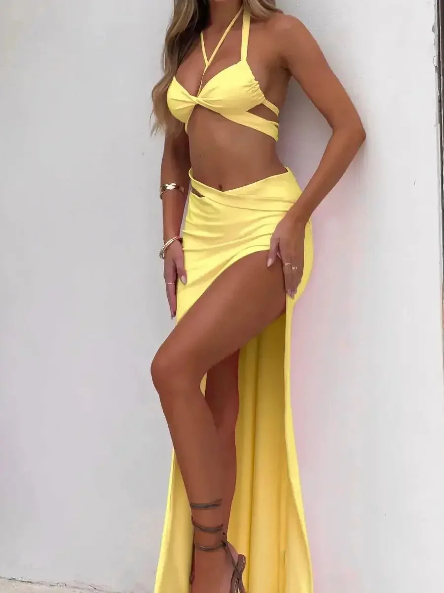 conjunto , conjuntofeminino ,conjuntoamarelo , conjuntofemininotopesaia  