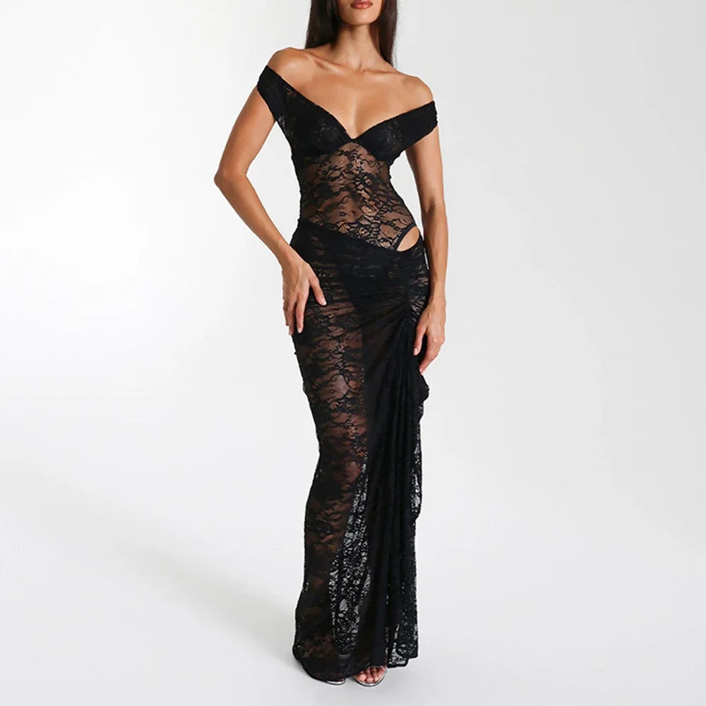 Conjunto  de Renda com Fenda Lateral