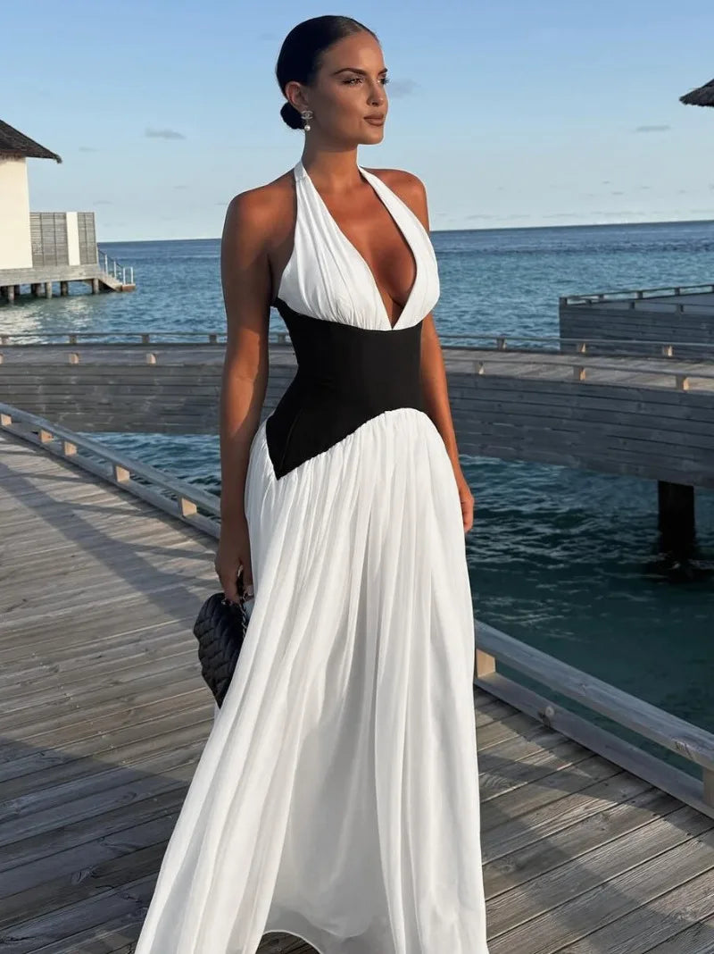 Vestido Longo em Renda com Transparência e Gola Alta - Moda Festa l CAROL ESPAÇO FASHION