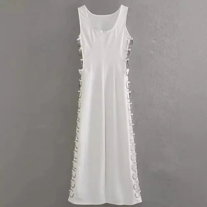 Vestido Longo Argolas Laterais