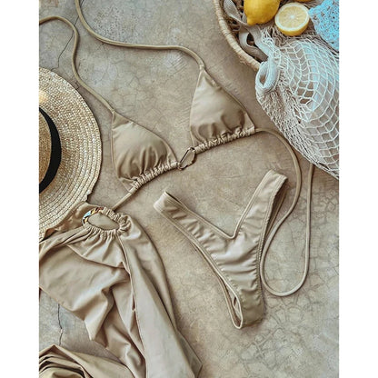 Biquíni Areia Gold + Saia Pareô