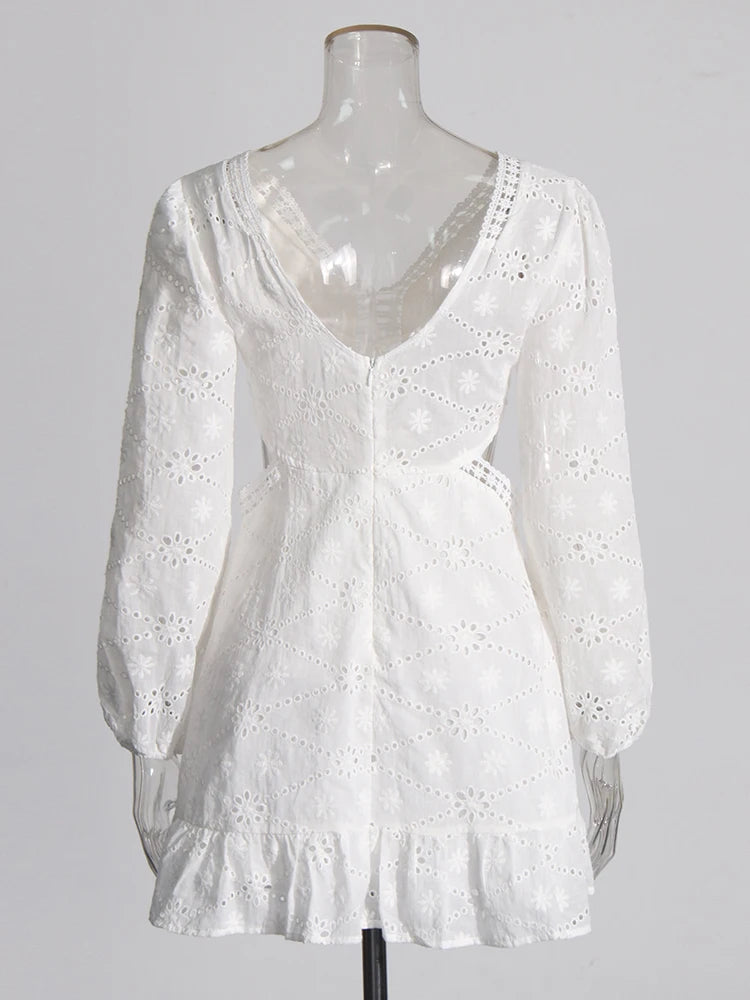 Vestido Curto Lese Manga Longa