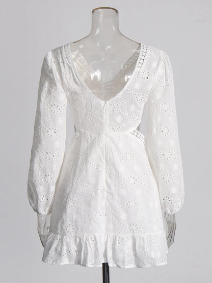 Vestido Curto Lese Manga Longa