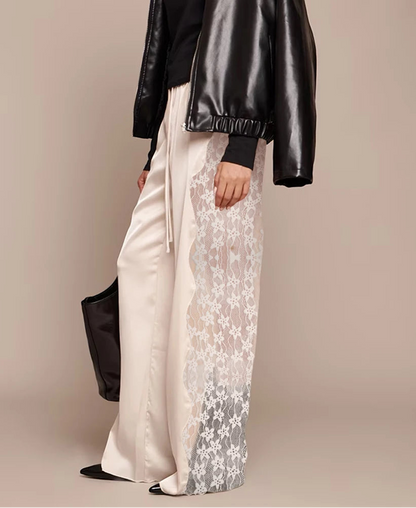 Calça Acetinada Lace Essence - Casual Chic l CAROL ESPAÇO FASHION