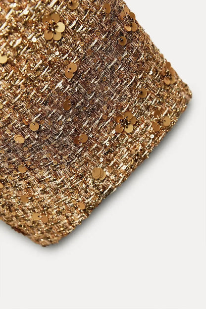 Blazer Dourado com Paetês - Outono Inverno l CAROL ESPAÇO FASHION