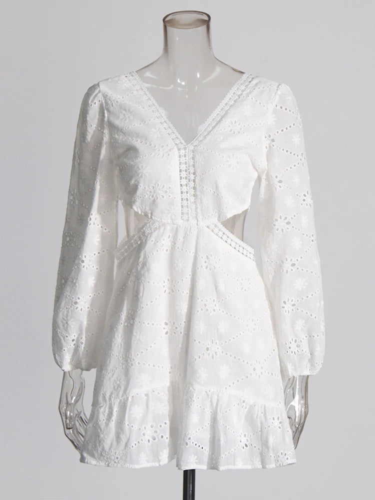 Vestido Curto Lese Manga Longa