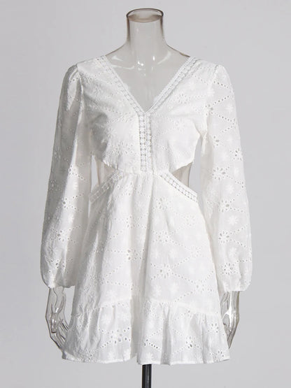 Vestido Curto Lese Manga Longa