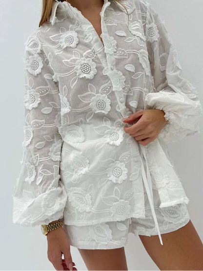 Conjunto Floral Blanc Étoile - Casual Chic l CAROL ESPAÇO FASHION