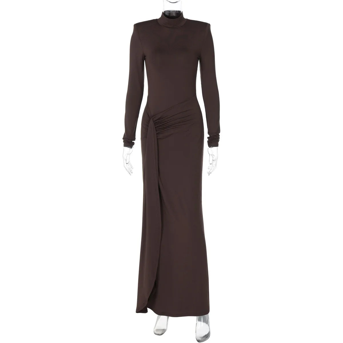 Vestido Longo  Drapeado com Fenda