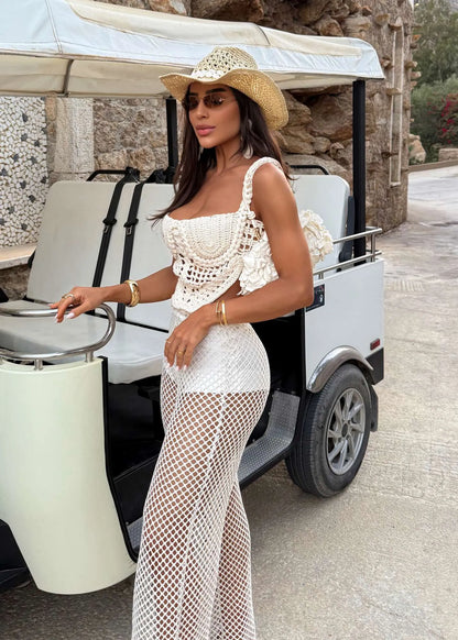 Conjunto Deville Crochê Artesanal Calça Tela Premium