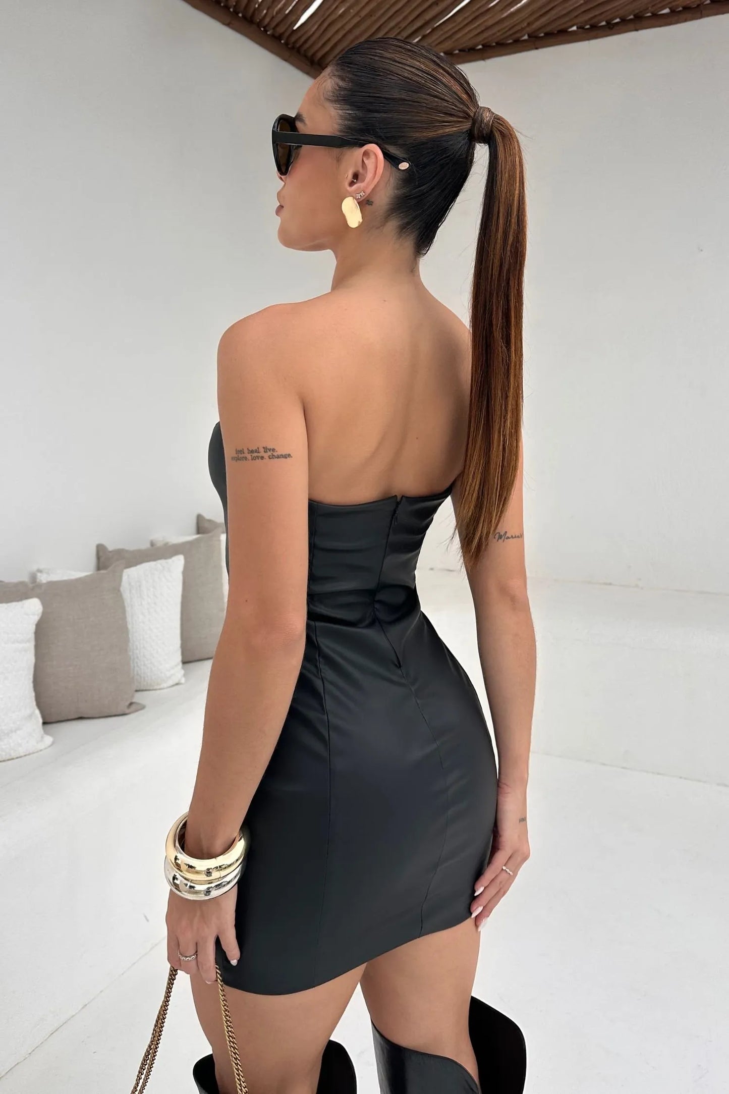 Conjunto Vestido e Jaqueta Couro Soluna - Sale