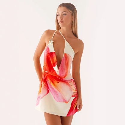 Vestido Curto Floral - Moda Praia | CAROL ESPAÇO FASHION