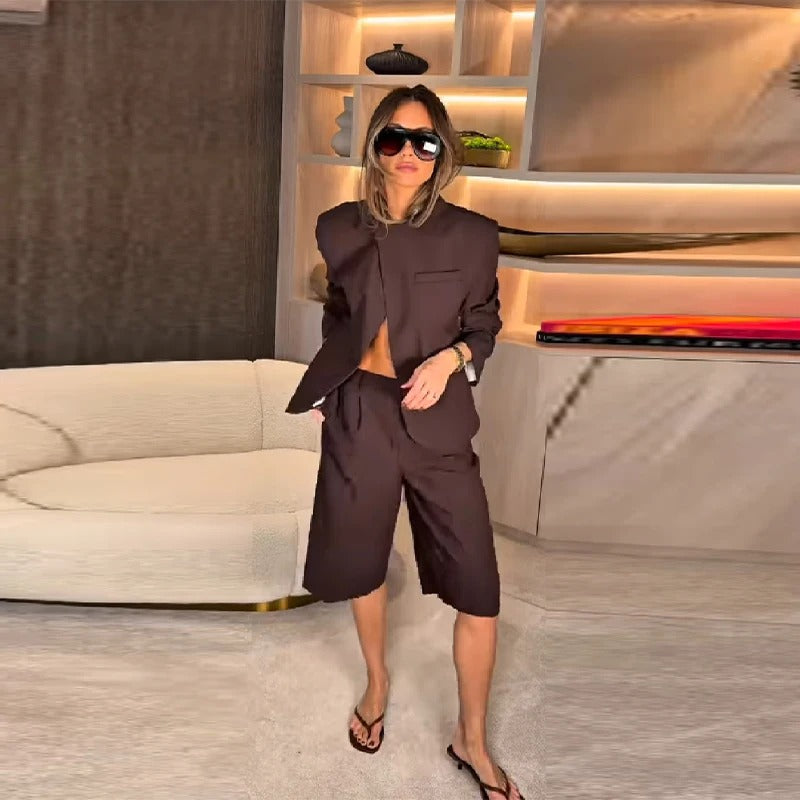 Conjunto Alfaiataria Chocolate Elegance - Outono Inverno l CAROL ESPAÇO FASHION