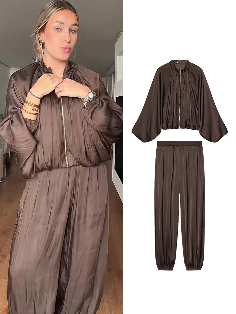 Conjunto Cetim Espresso Luxe - Outono Inverno l CAROL ESPAÇO FASHION