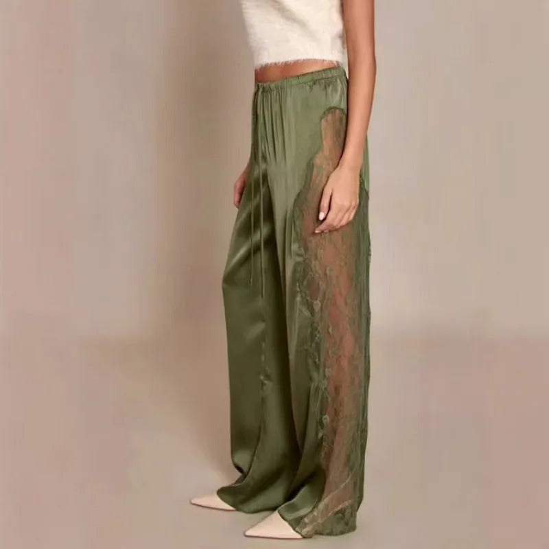 Calça Acetinada Lace Essence - Casual Chic l CAROL ESPAÇO FASHION