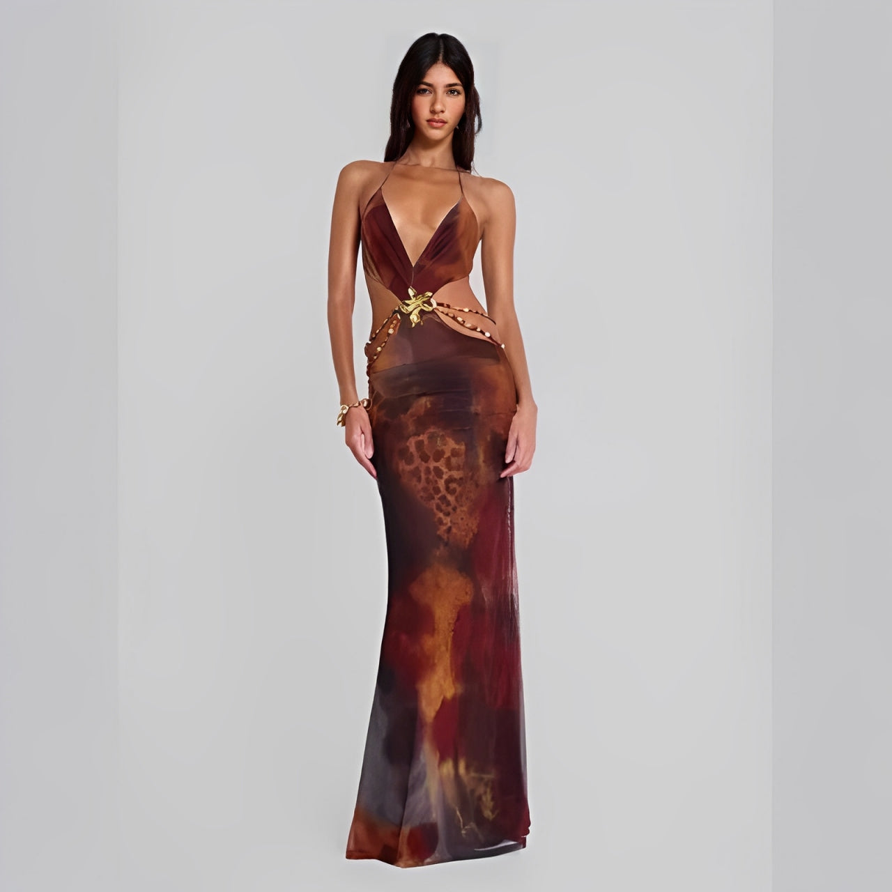 Vestido Longo Leopardo