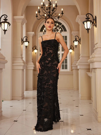 Vestido Longo de Renda