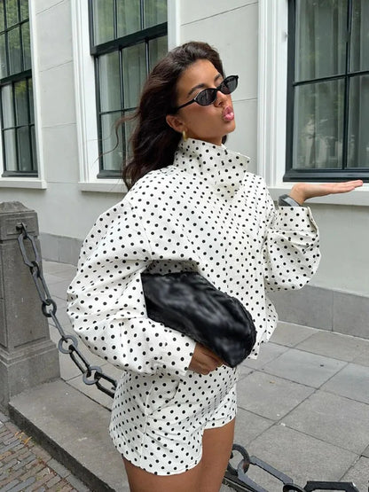 Conjunto Poá Noir - Outono Inverno l CAROL ESPAÇO FASHION