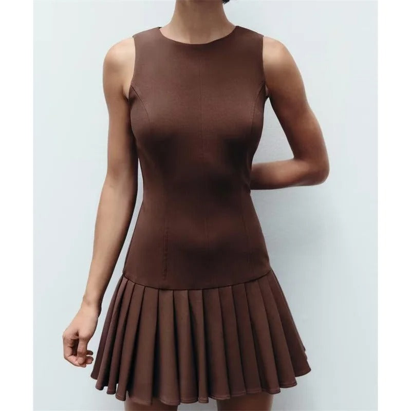 Vestido Colegial Alfaiataria Godê Plissado - Alfaiataria l CAROL ESPAÇO FASHION