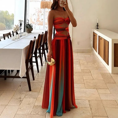 Vestido Longo Furta Cor Sem Alças