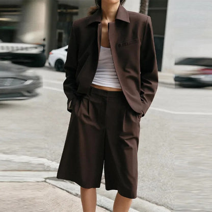 Conjunto Alfaiataria Chocolate Elegance - Outono Inverno l CAROL ESPAÇO FASHION